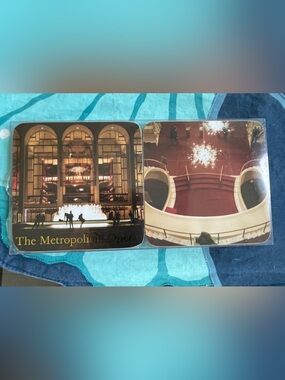 NWT - Metropolitan Opera Decorative Coaster Set - Red & Cream Theater Images